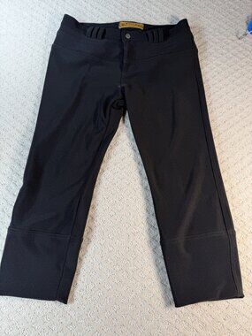 Allen Allen B. Pants Womens Black Straight Leg Cuffed Stretch Cropped Size 31